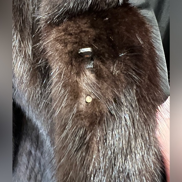 Vintage Mahogany Mink Fully Let Out Bomber Jacket Size 12-14 L XL Silk Lining - Picture 8 of 17